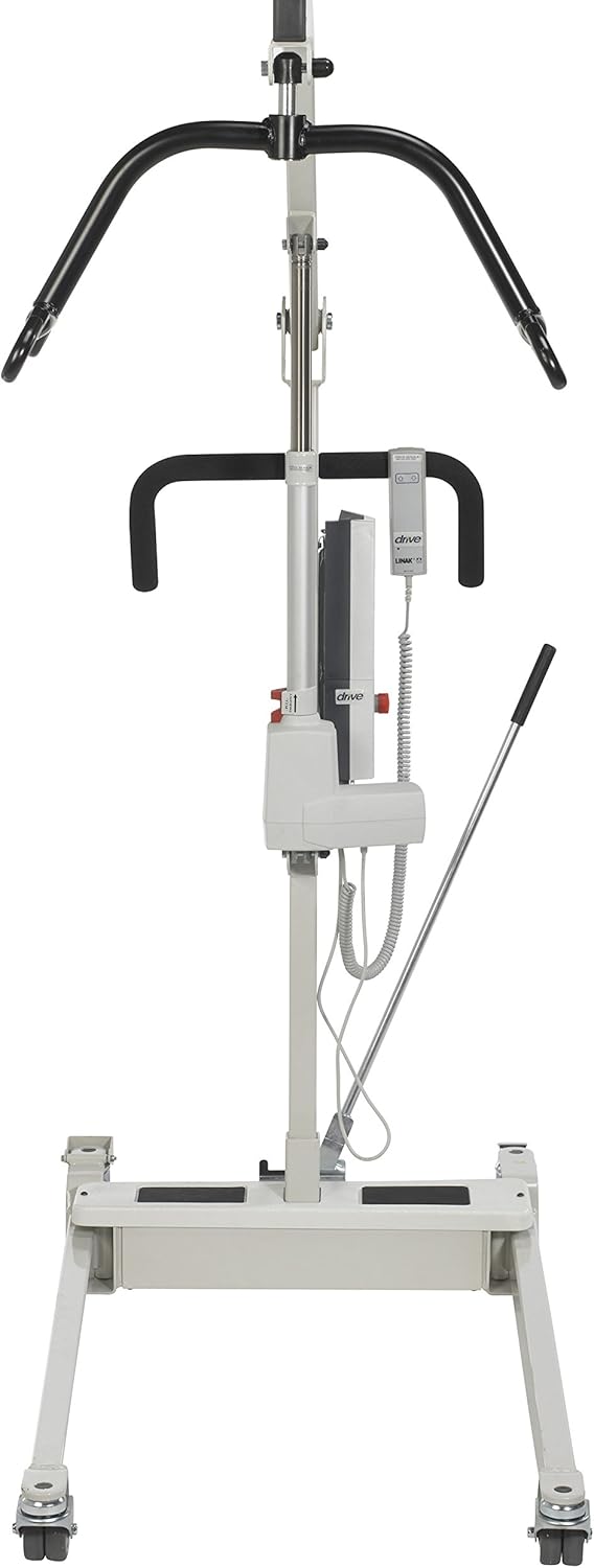 Drive Medical 13244 Medical Bariatric Electric Patient Lift with Rechargeable Battery and Six Point Cradle, White