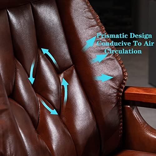 Massage Office Chair Big and Tall Video Task Chair,High Back All Day Comfort Ergonomic Lumbar Support Managerial Computer Desk Chair Flip Up Armrest Big Tall Comfort(Brown