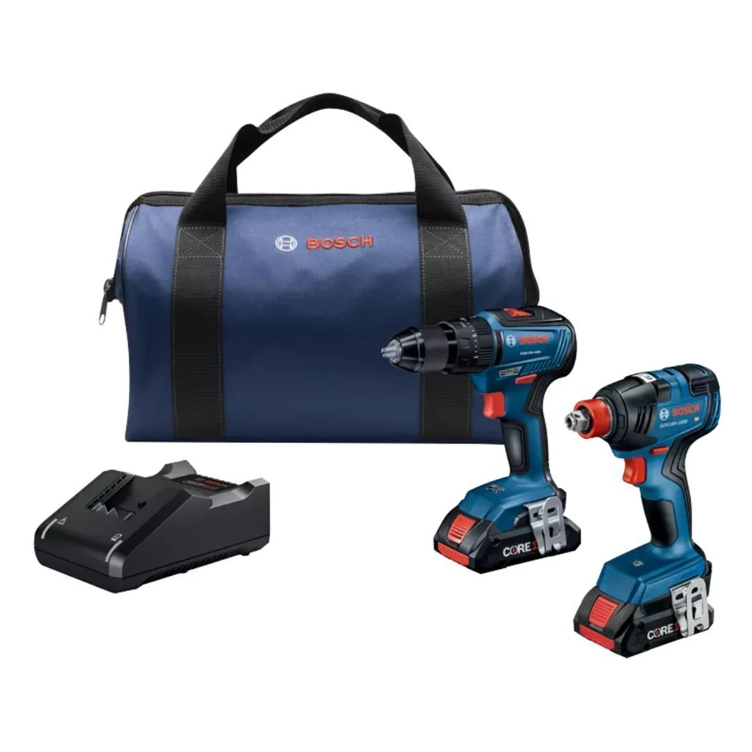 Bosch GXL18V-233B25 18V 2-Tool Combo Kit with 0.5-Inch Hammer Drill and Driver