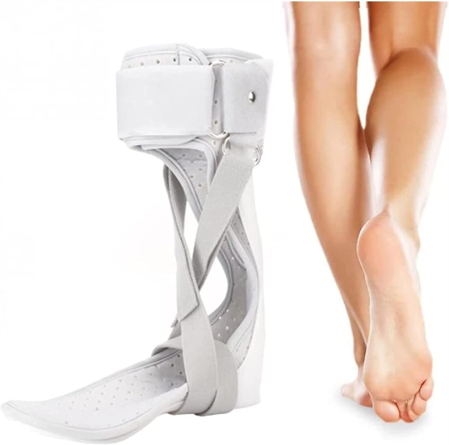 HUANGJUN Drop Foot Stabilizer, Ankle Foot Orthosis Brace Leaf Spring Splint Ankle Foot Orthosis Support, Orthosis for Stroke Hemiplegia Assist Walking, Right