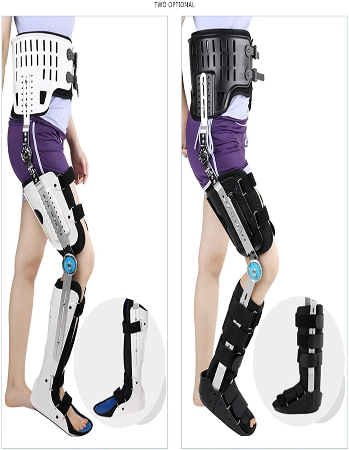 Adjustable Hip Joint Fixation Bracket, Hip Knee Ankle Foot Orthosis Rehabilitation Equipment Fixed Brace Leg Fracture Lower Limb Paralysis Hip Walking Fixed with Walking Boots Brace