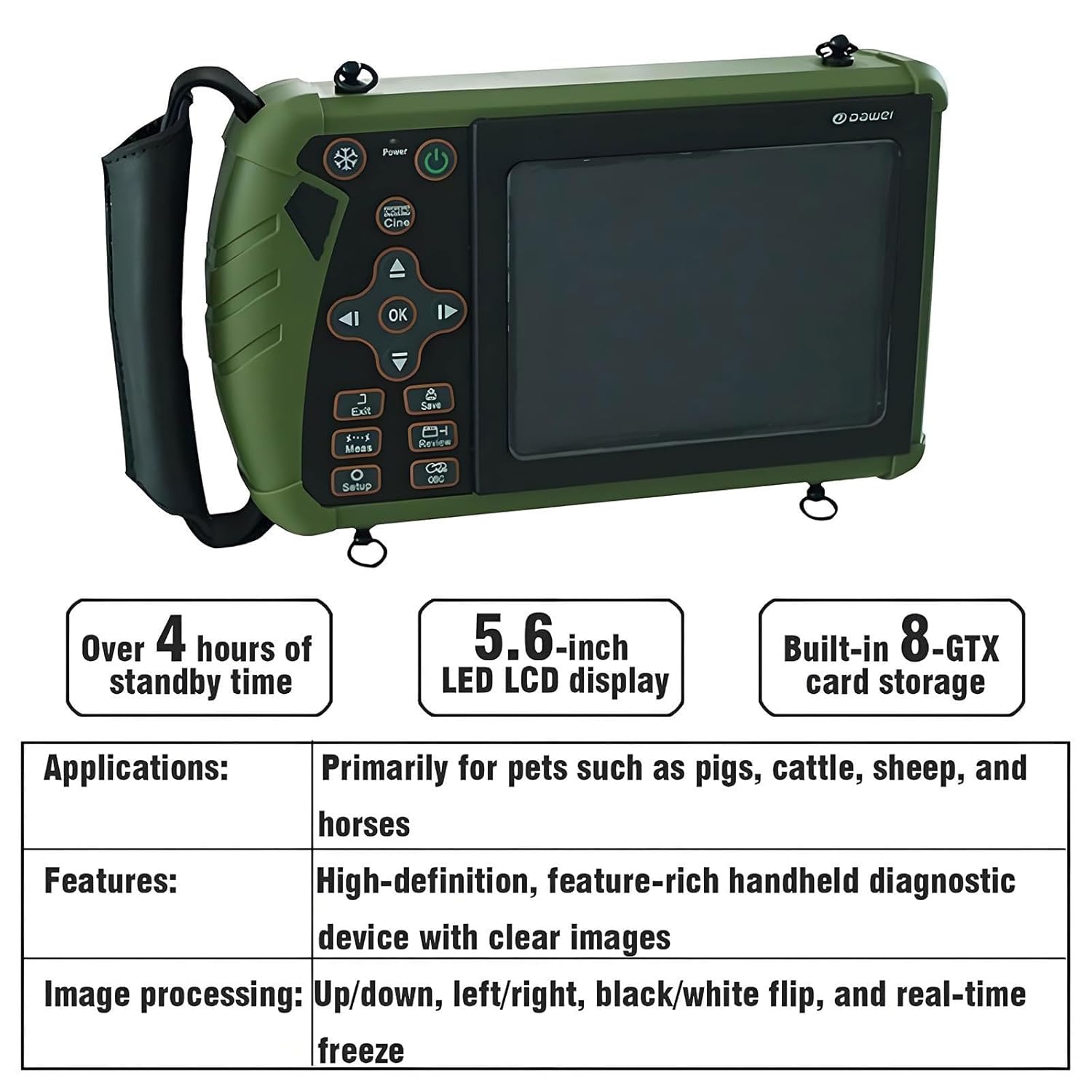Vet Ultrasound Machine, Pregnancy Portable Handheld Scanner B-Ultra Sound Multi-Function Veterinary Ultrasound Machine with 3.5MHz Probe Or Pig,Sheep, Goat, Use(Cattle and Horses)