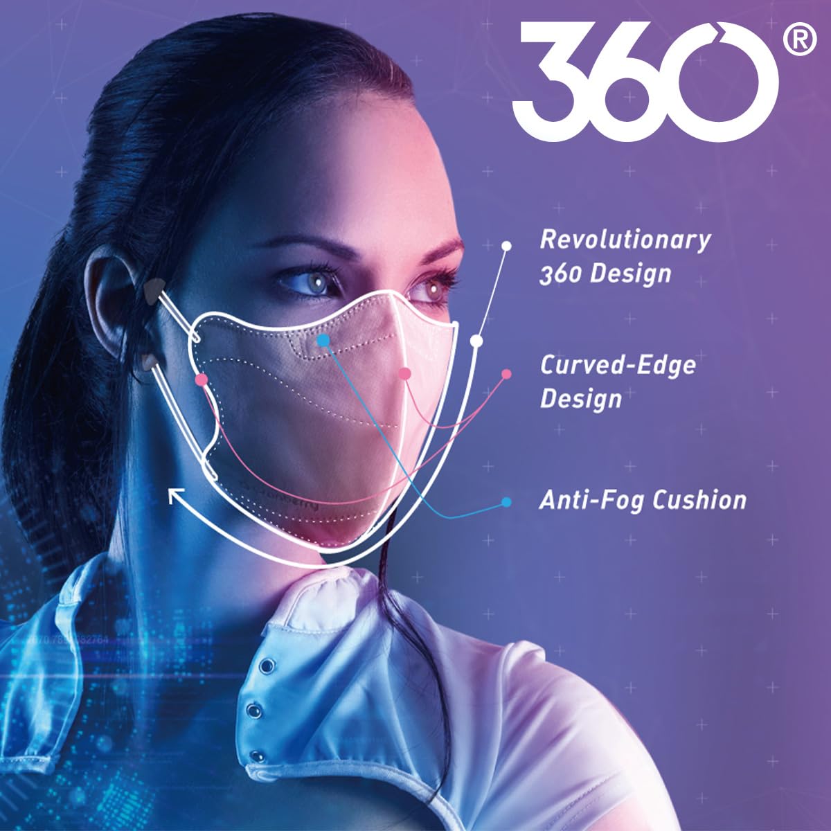 Cranberry 360 Earloop Face Mask Level 3, Black, (Pack of 320)