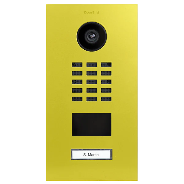 DoorBird D2101V IP Video Door Station, 1 Call Button in Sulfur Yellow, RAL 1016