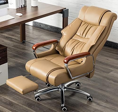 Leather High Back,Click5 Lumbar Support with Flip Adjust Armrests with Air Technology and Smart Layers Pelite Foam,Modern Executive Chair and Computer Desk Chair Comforta,Coffee