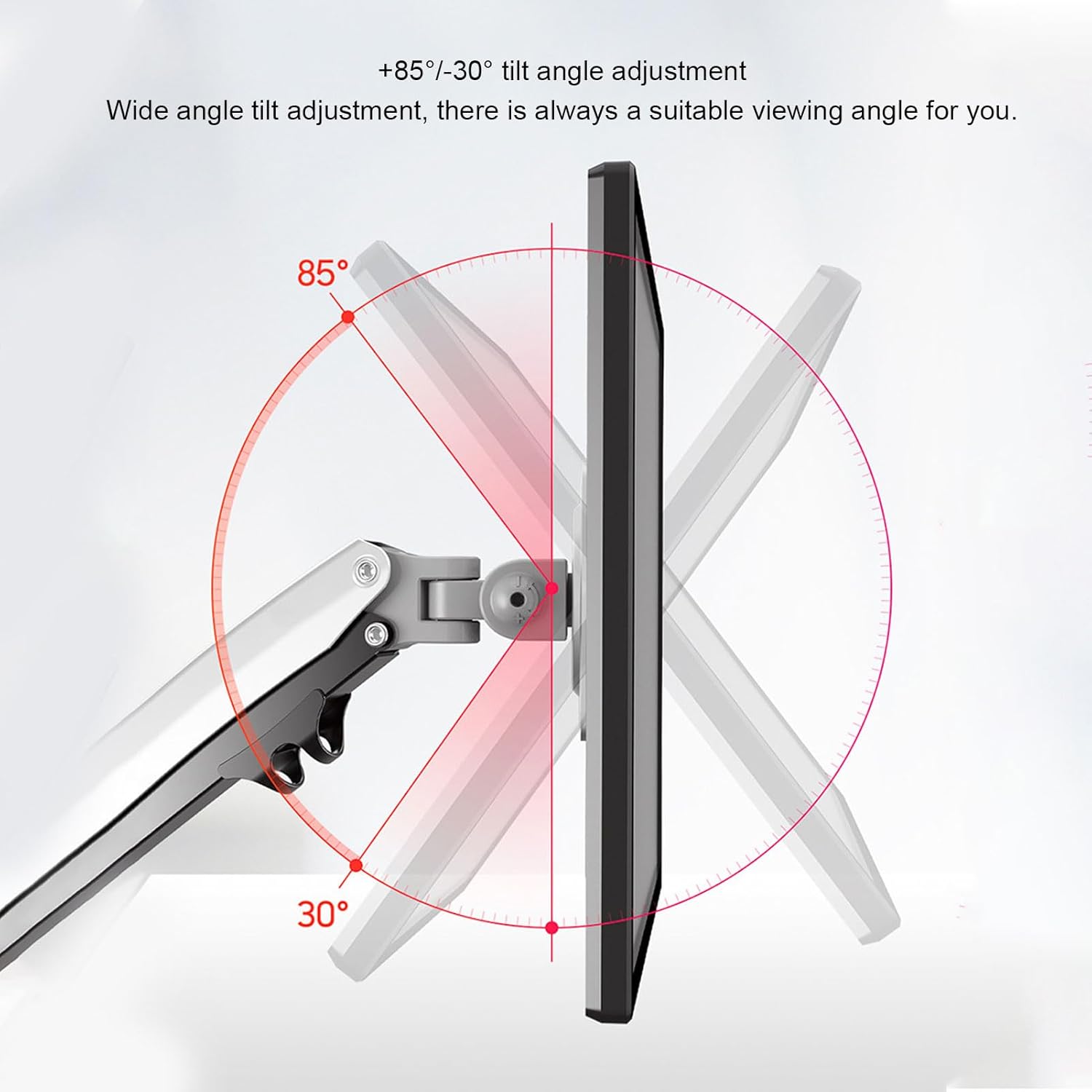 Single Display Mount 17-30 Inch Aluminum Computer Arm Adjustable Stand 9KG Support Gaming Work 75/100mm 360° Rotation