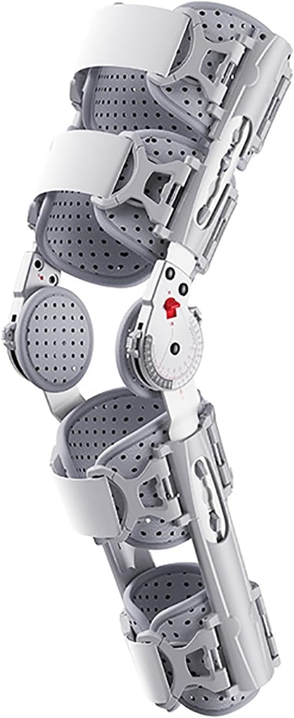 FoRes Knee Immobilizer Post-Op Adjustable Knee Fixation Brace 10°-120°freely Adjustable Bending Angle High Strength Hinge Comfortable and Breathable for Fracture Rehabilitation