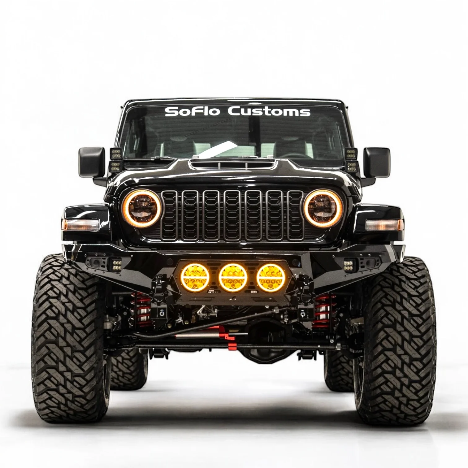 Jeep Gladiator Baja Steel Front Bumper with 3 LED Lights 2020-2025