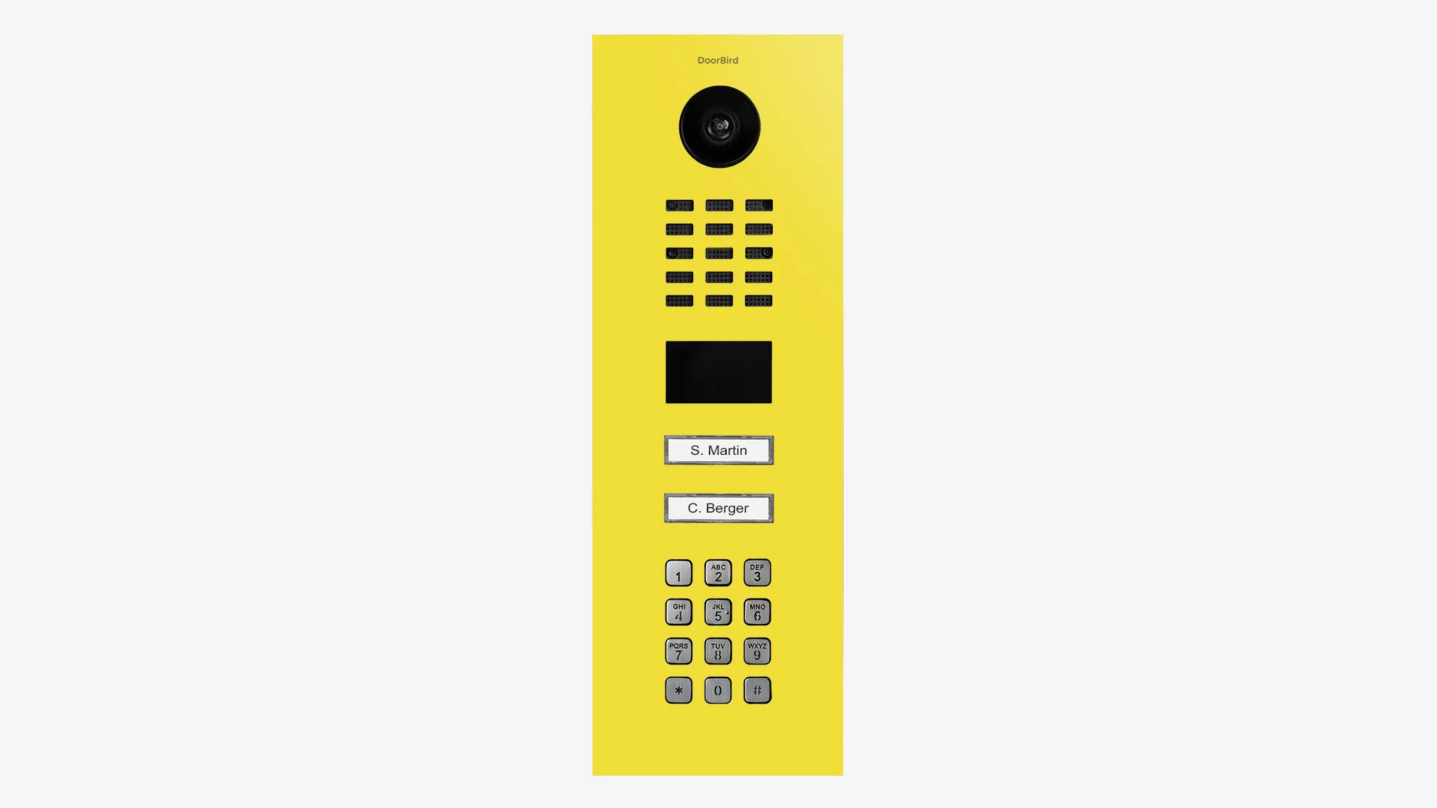 DoorBird D2102KV IP Video Door Station, 2 Call Button in Sulfur Yellow, RAL 1016