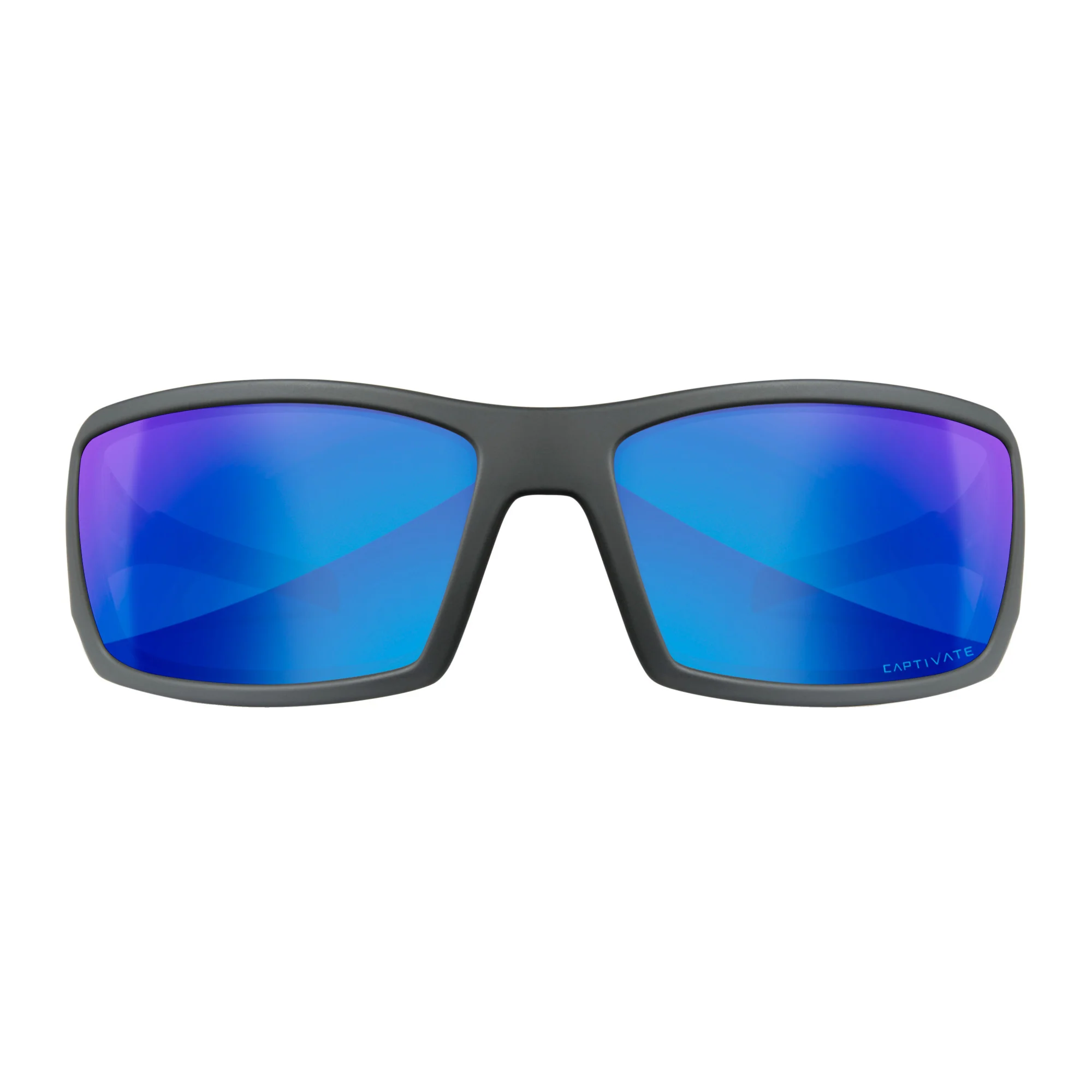 Wiley-X WX Twisted Sunglasses (Polarized Blue Mirror Lens, Matte Gray Frame)
