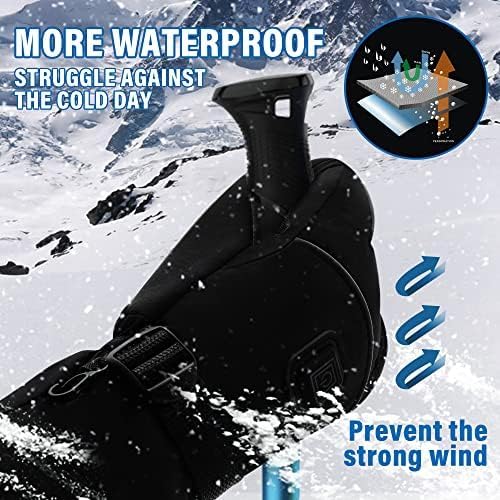 Autocastle 7.4V Heated Gloves Rechargeable Electric Battery Heated Gloves for Men Women,Touchscreen Thermal Heat Gloves,Battery Heated Ski Cycling Hunting Winter Hot Thermal Gloves Hand Warmer