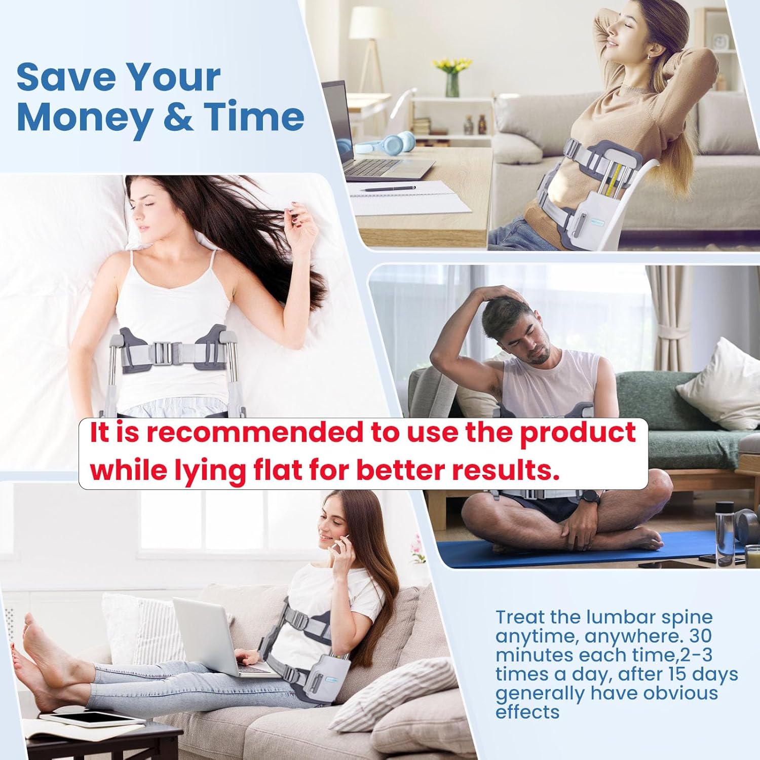 Professional Lumbar Traction Device,Herniated Disc Back Pain Relief Device, Stretcher for Lower Back Pain Relief,Spinal Decompression Devices，lumbar decompression belt