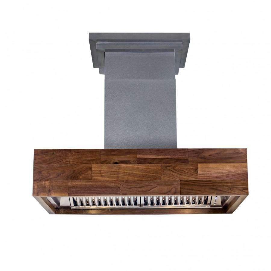 ZLINE 36-Inch Remote Blower Ducted Designer Series Wooden Wall Mount Range Hood in Butcher Block (681W-RD-36)