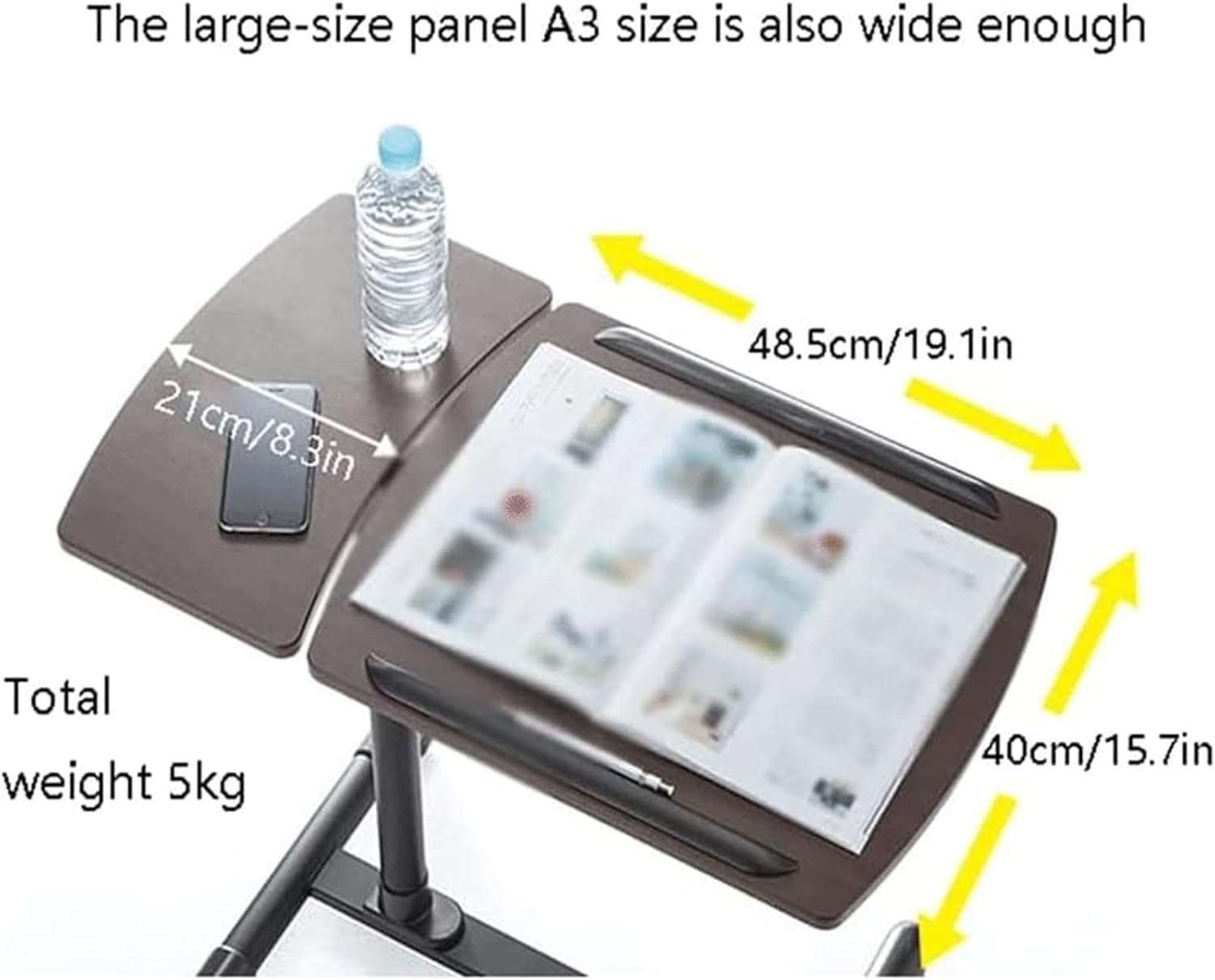 Over-Bed Tables Medical Overbed Table Sturdy and Ergonomic Adjustable Height Mobile Standing Desk for Hospital and Home Use Portable
