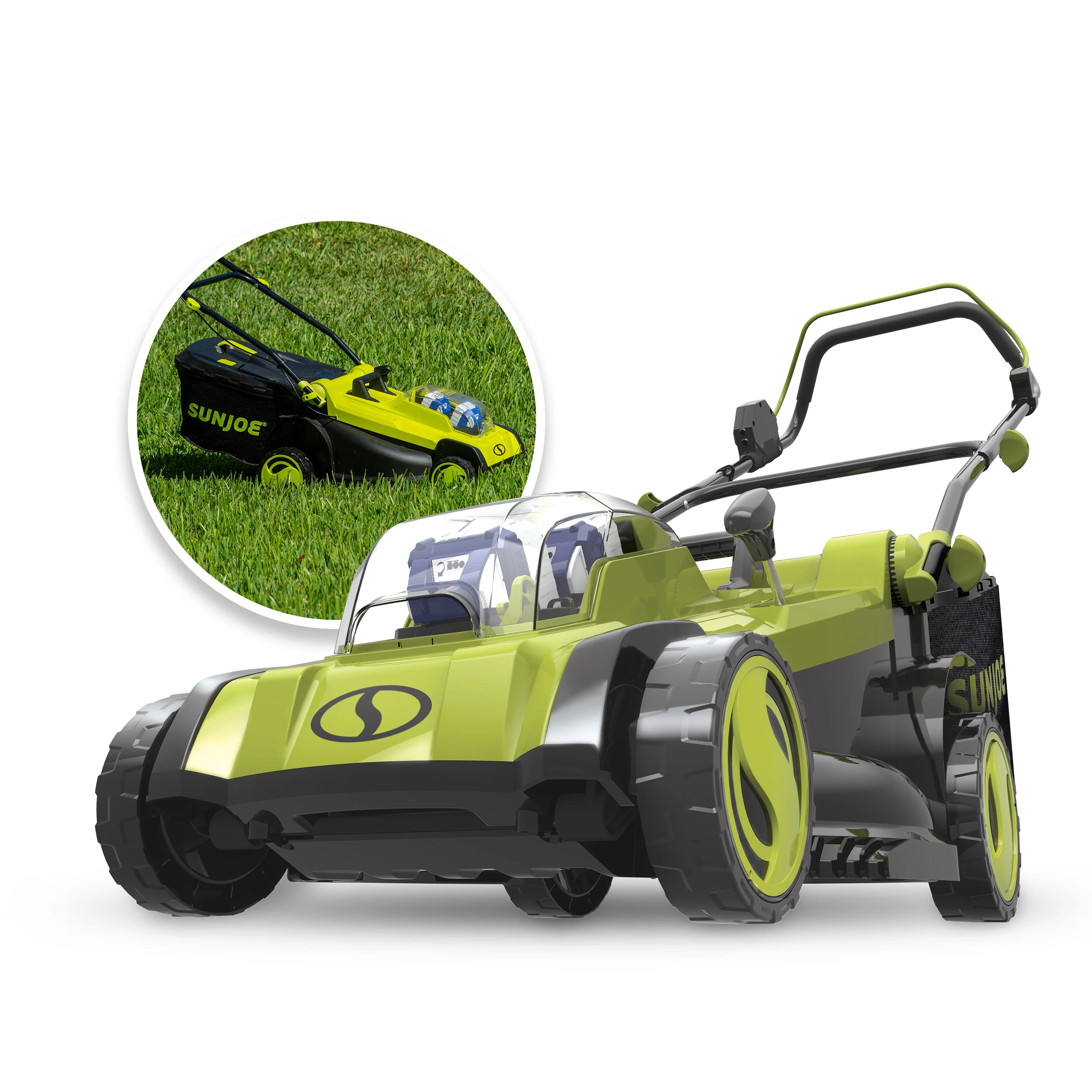 Sun Joe 24V-X2-17LM 48-Volt* IONMAX Cordless Lawn Mower Kit W/ Collection Bag | 17-inch | 6-Position | W/ 2 x 4.0-Ah Batteries + Charger