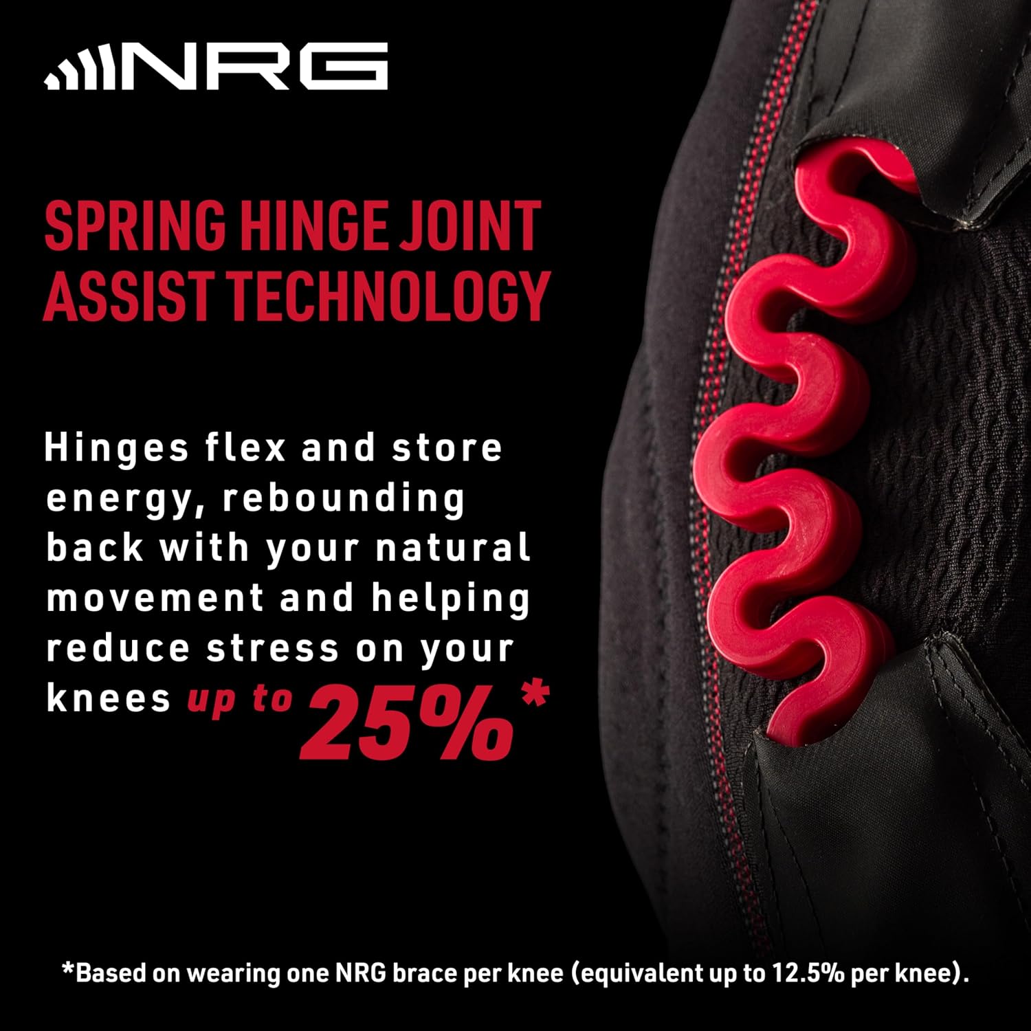 McDavid NRG Max Support Knee Brace, Compression Brace w/Spring Hinges for Injury Recovery, Pain, Fits Right or Left Leg