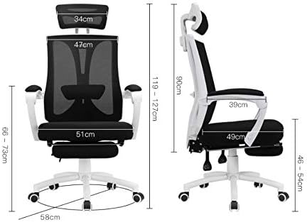 Mesh Office Chair Ergonomic Office Chair Computer Desk Chair, Mesh Seat and Back, Wide Headrest, Adjustable Lumbar Support and 3D Armrest (D One Size)
