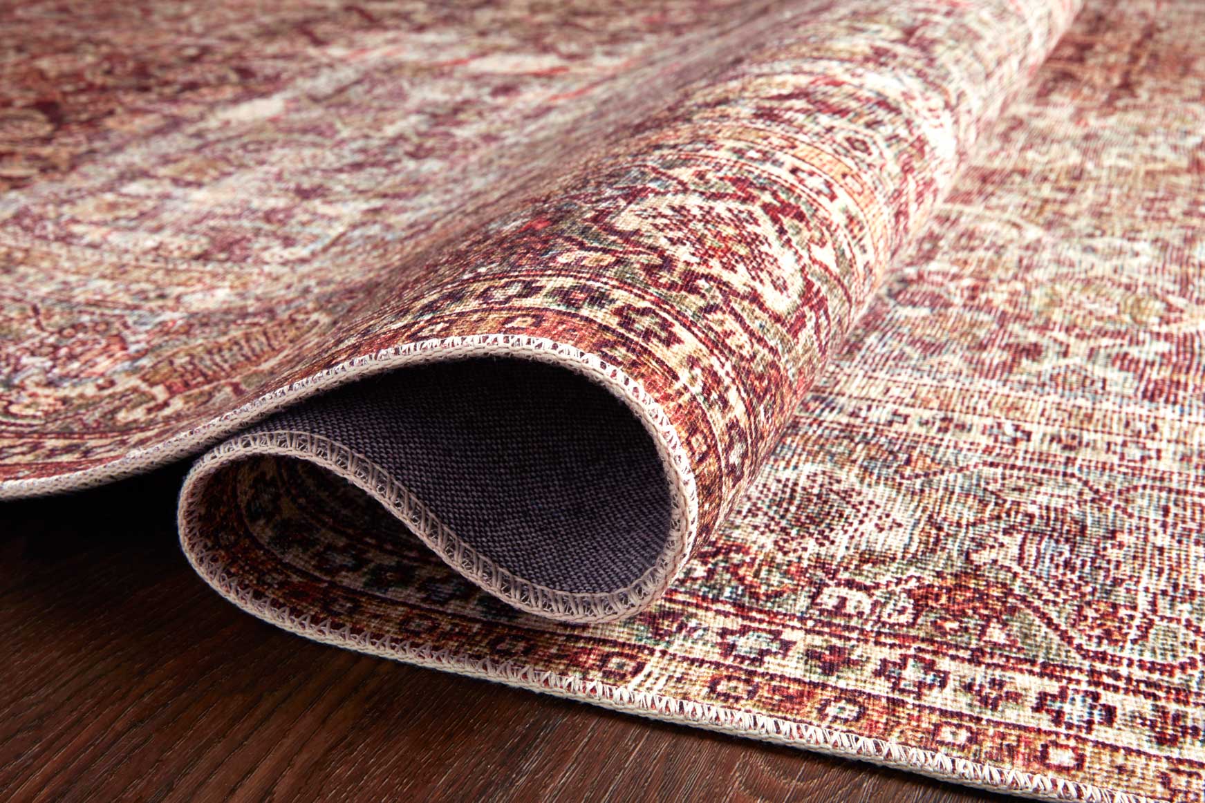 Loloi II Layla Collection - Traditional Power Loomed Rug in Cinnamon & Sage (LAY-11)