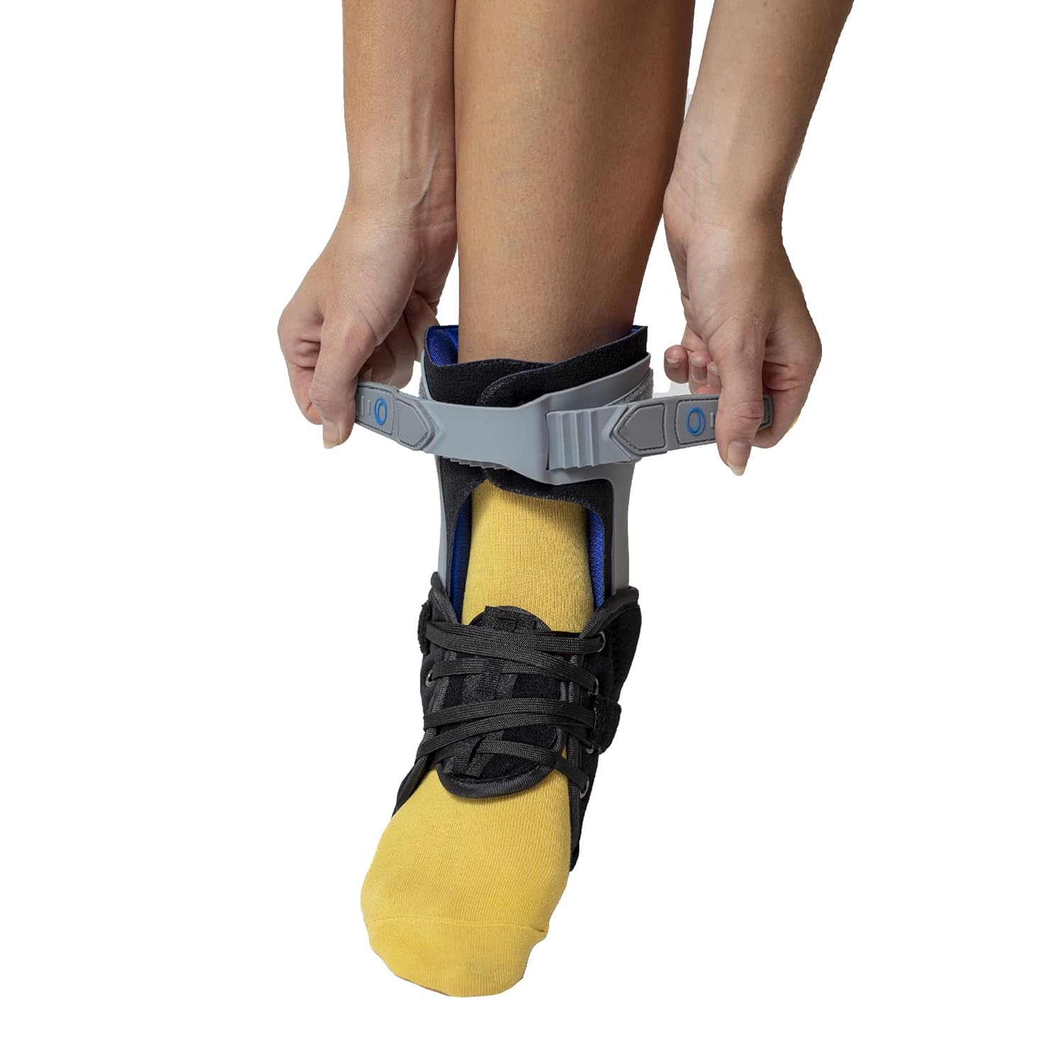 Brace Direct Recovery Lightweight Ankle Brace L1906- Easy Tie Lacing & Moldable Footplate to control inversion/eversion for Ankle Injuries and Sprains Support Stabilizer
