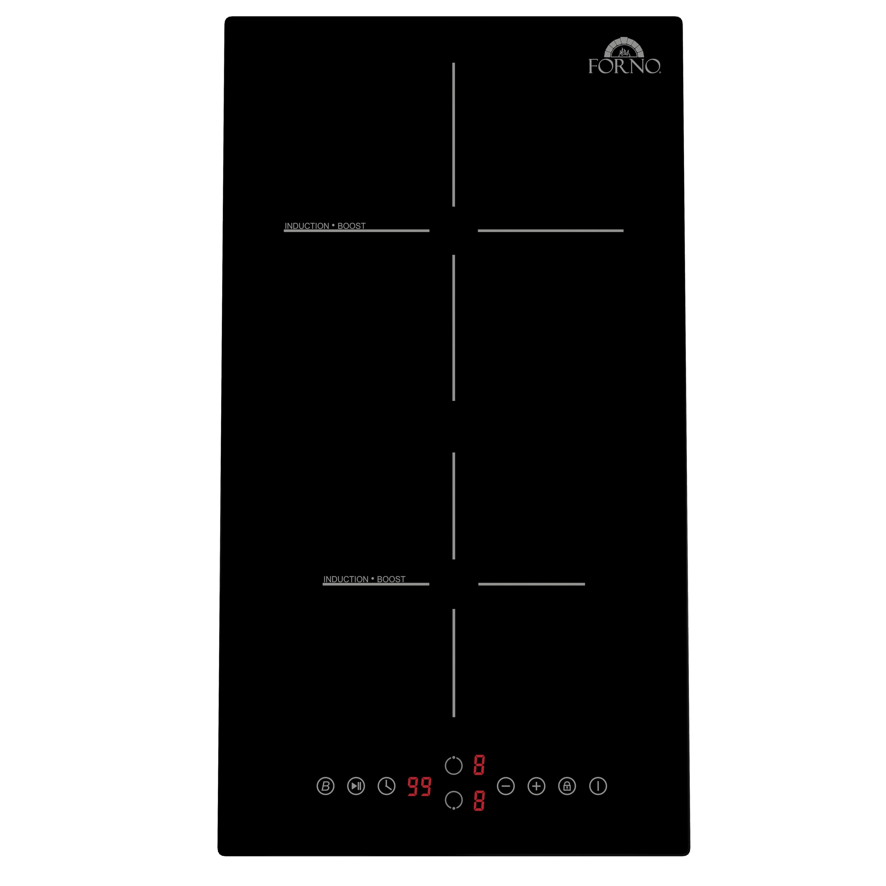 Forno Parco 12-Inch Induction Cooktop, 2 Zones, 3600W, Touch Control, 9 Power Levels & Booster Function  (FCTIN0583-12)
