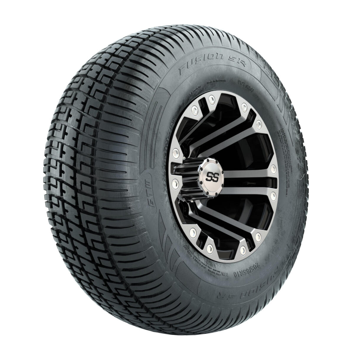 10” GTW Specter Black and Machined Wheels with 20” Fusion DOT Street Tires – Set of 4