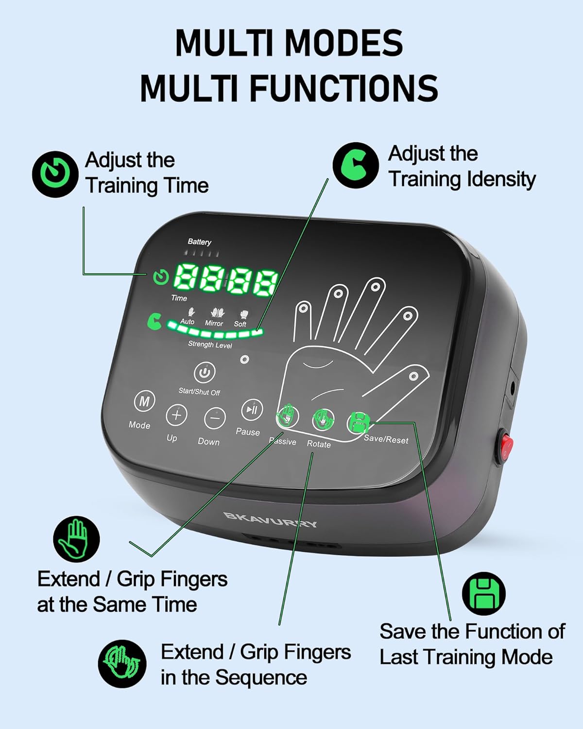 Hand Rehabilitation Robot Gloves, Stroke Hand Therapy Equipment, Stroke Recovery Hand Glove, Rehabilitation Robot Gloves for Hemiplegia Stroke Arthritis Patients(Left Hand/XL Size)