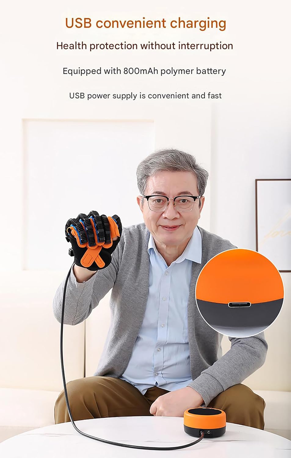 Rehabilitation Robot Gloves, Stroke Hand Recovery Device, Stroke Therapy Equipment for Adults, 5 Modes, Upgrade Hand Strengthening Devices