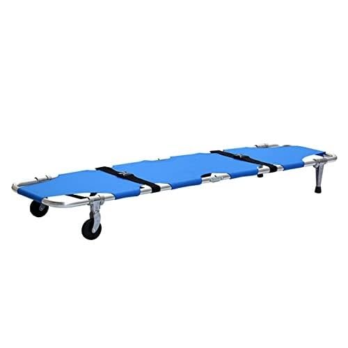 Portable Folding Emergency Stretcher, Multi-Purpose Rescue Stretcher for Home, Hospital, Outdoor & Swimming Pool Use - Blue