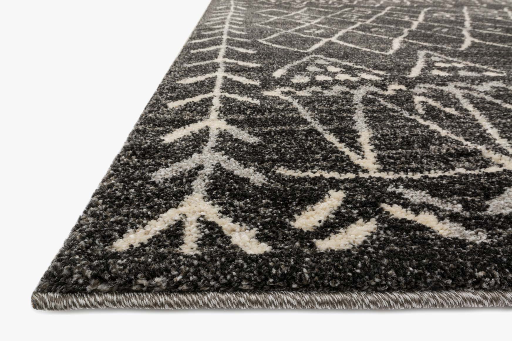 Loloi Transitional Ollie Polypropylene Power Loomed Rug in Black, White (EB-09)