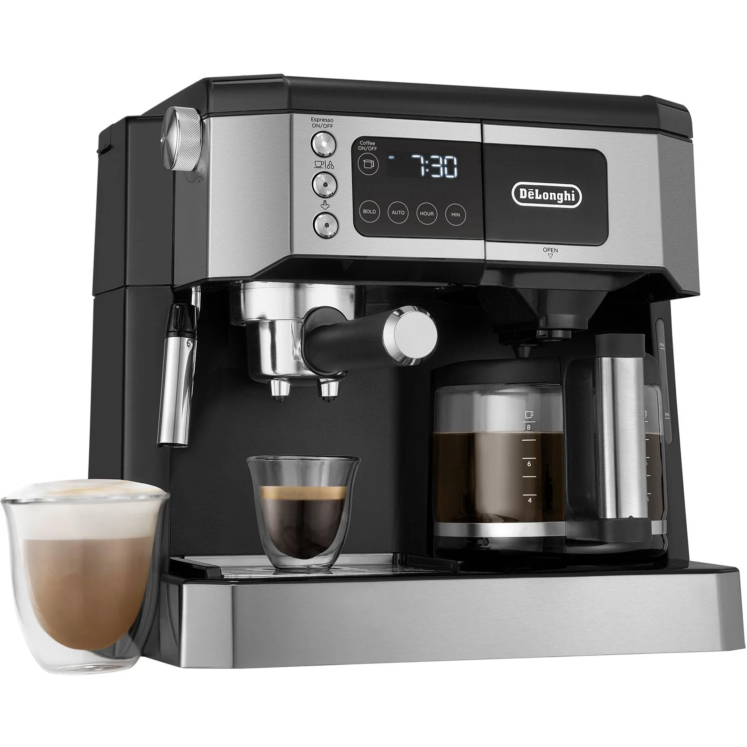 De'Longhi Digital Combination Espresso & Drip Coffee Machine with Manual Steam Wand (COM530M)