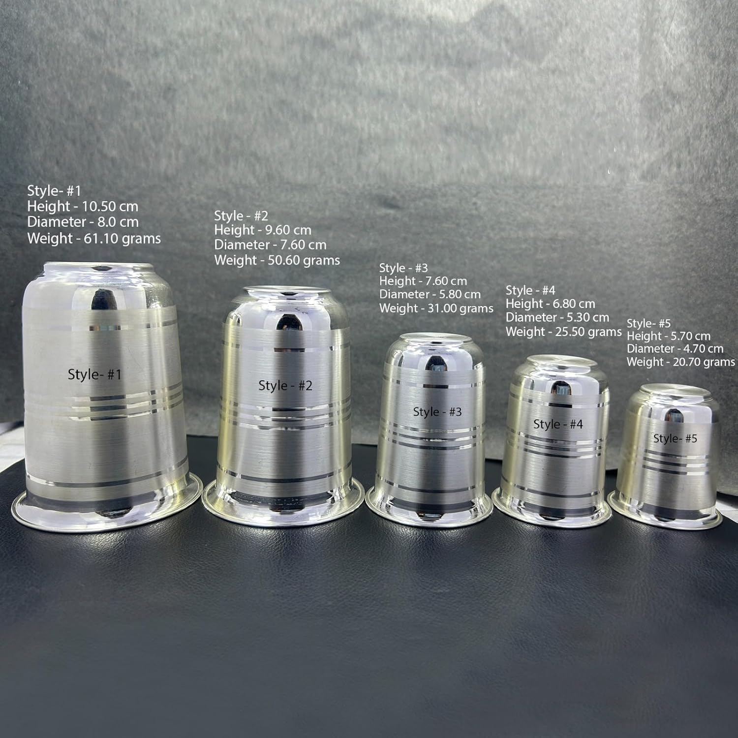 Pure Silver Water Glass Tumbler Flask - Elegant Silver Drinkware for Dining and Table Use - Premium Quality Tumbler for Home (Size-2)