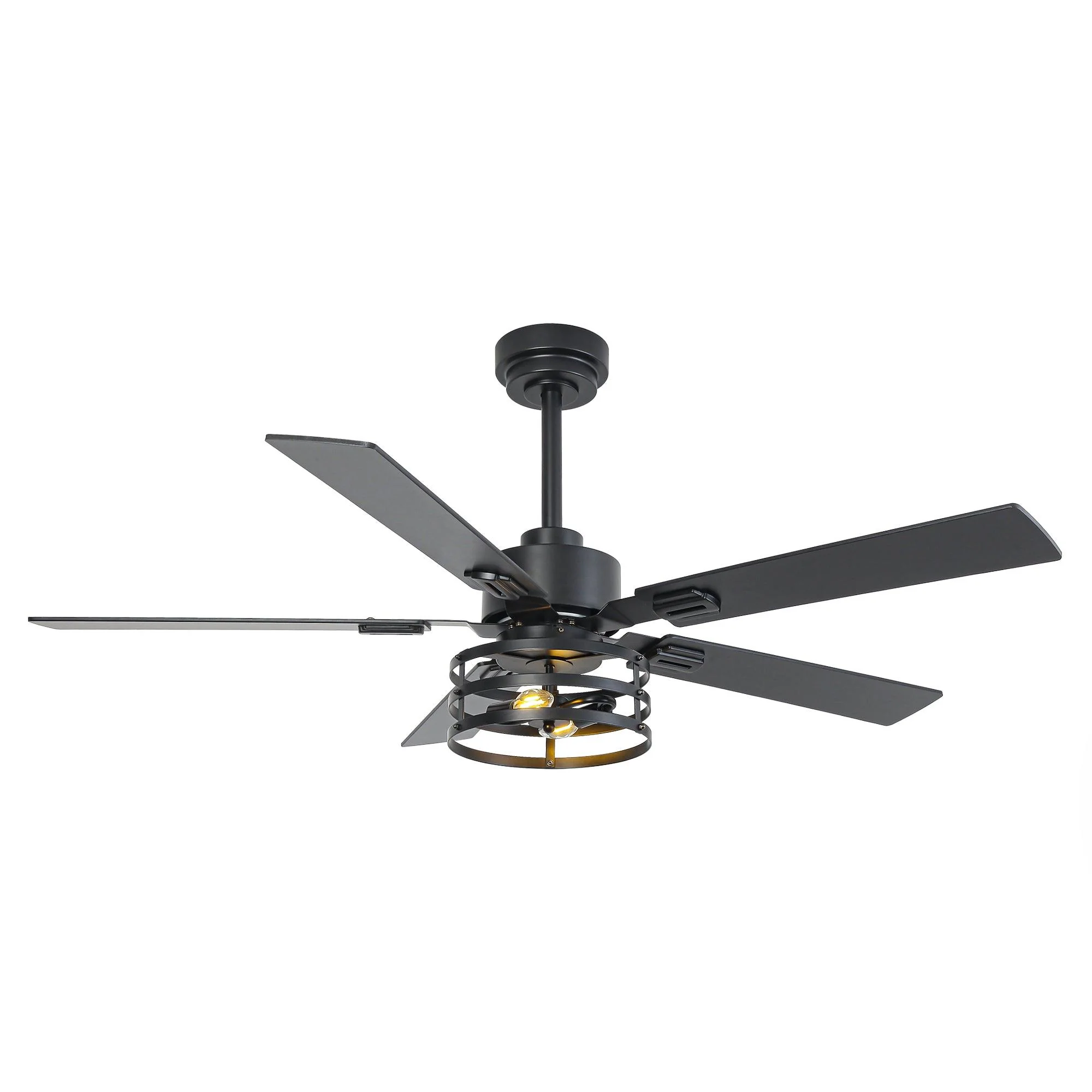 Parrot Uncle Vaczon 52-Inch DC Motor Industrial Downrod Ceiling Fan with Light and Remote Control