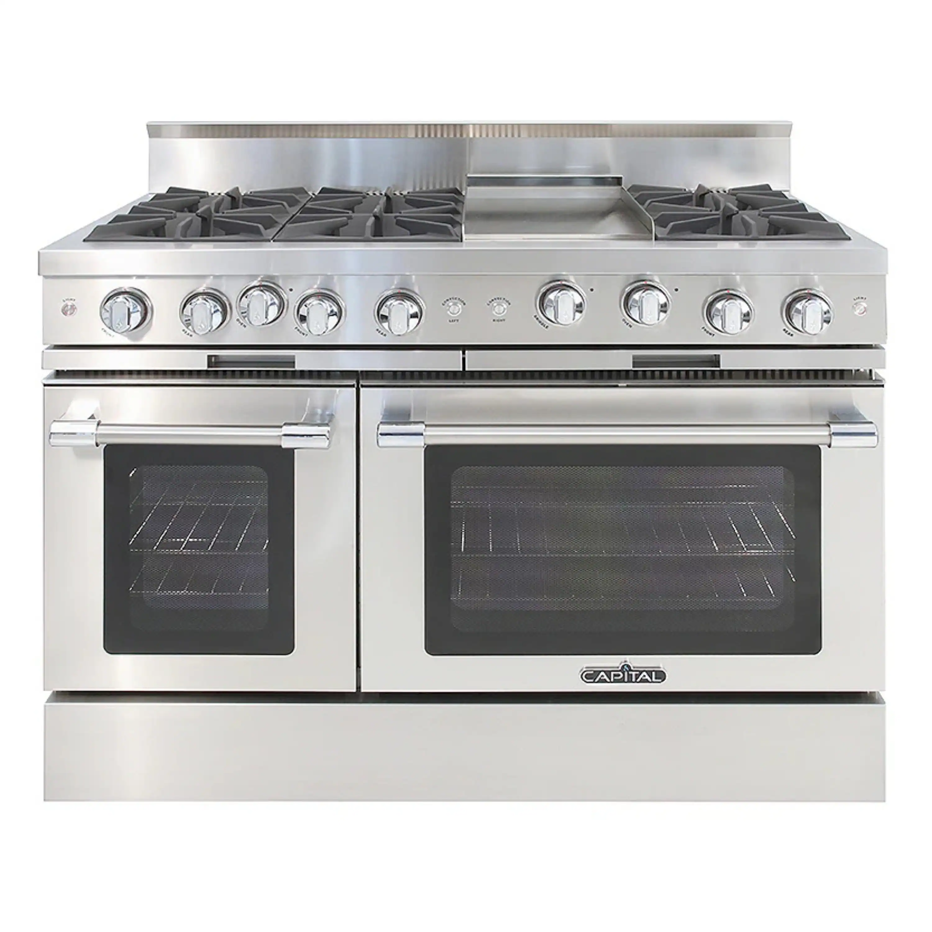 Capital 48-Inch Classic Chef Gas Range in Stainless Steel with 6 Open Burners & Griddle (MCOR484G2)