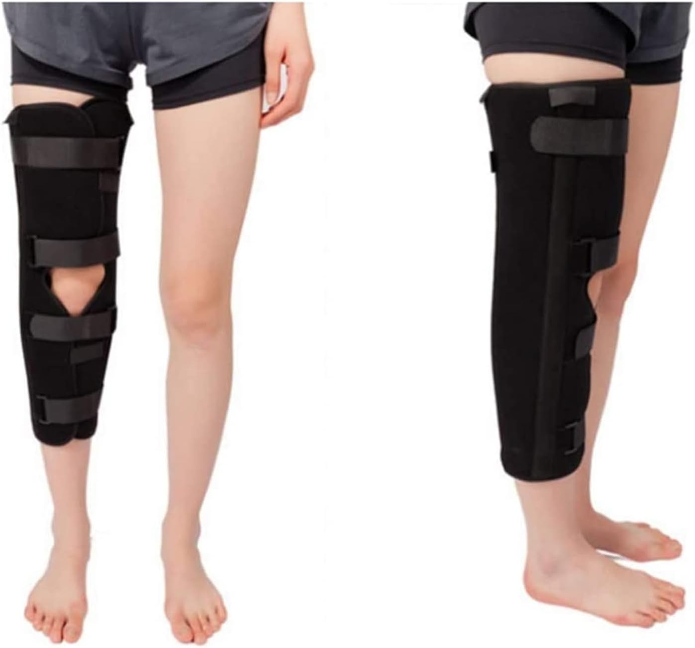 Adjustable Knee Joint Immobilizer Brace Breathable Leg Immobilizer for Joint Pain Relief Arthritis Injury Recovery Workout 22.7.27 (Color : Black, Size : S) (,Black-M