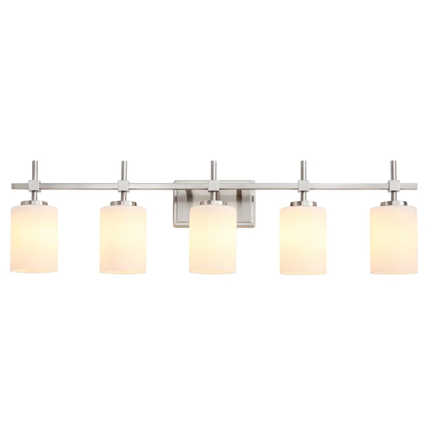 Parrot Uncle Jasper Modern Frosted Glass 5-Light Bathroom Linear Vanity Light