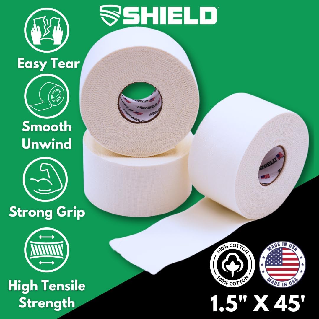 Cleat Spat/Ankle Tape Bundle - Athletic Tape + Cleat Spatting Tape, Tape for Flag Football, Trainer Tape, Batting Tape