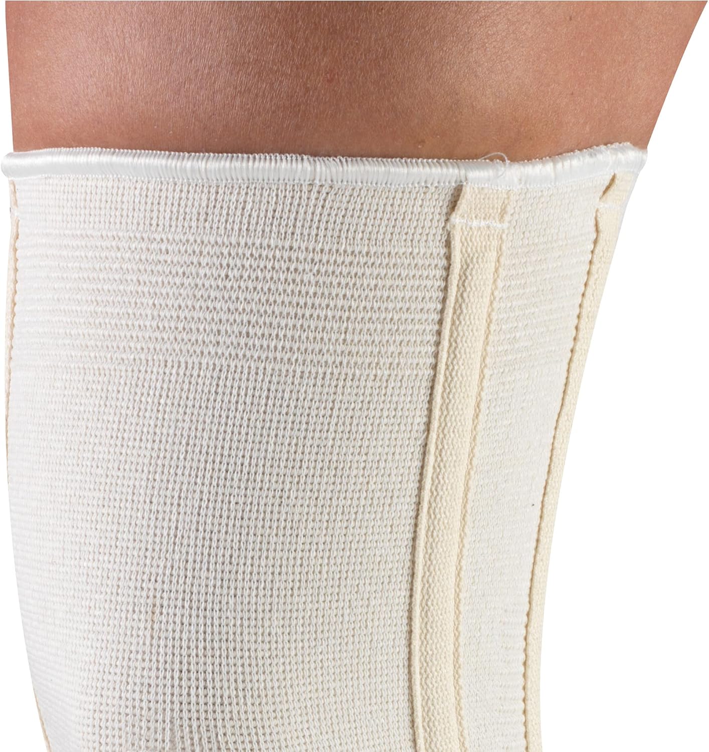 Champion Knee Brace Flexible Stays Knit Elastic, White, Large (Pack of 4)