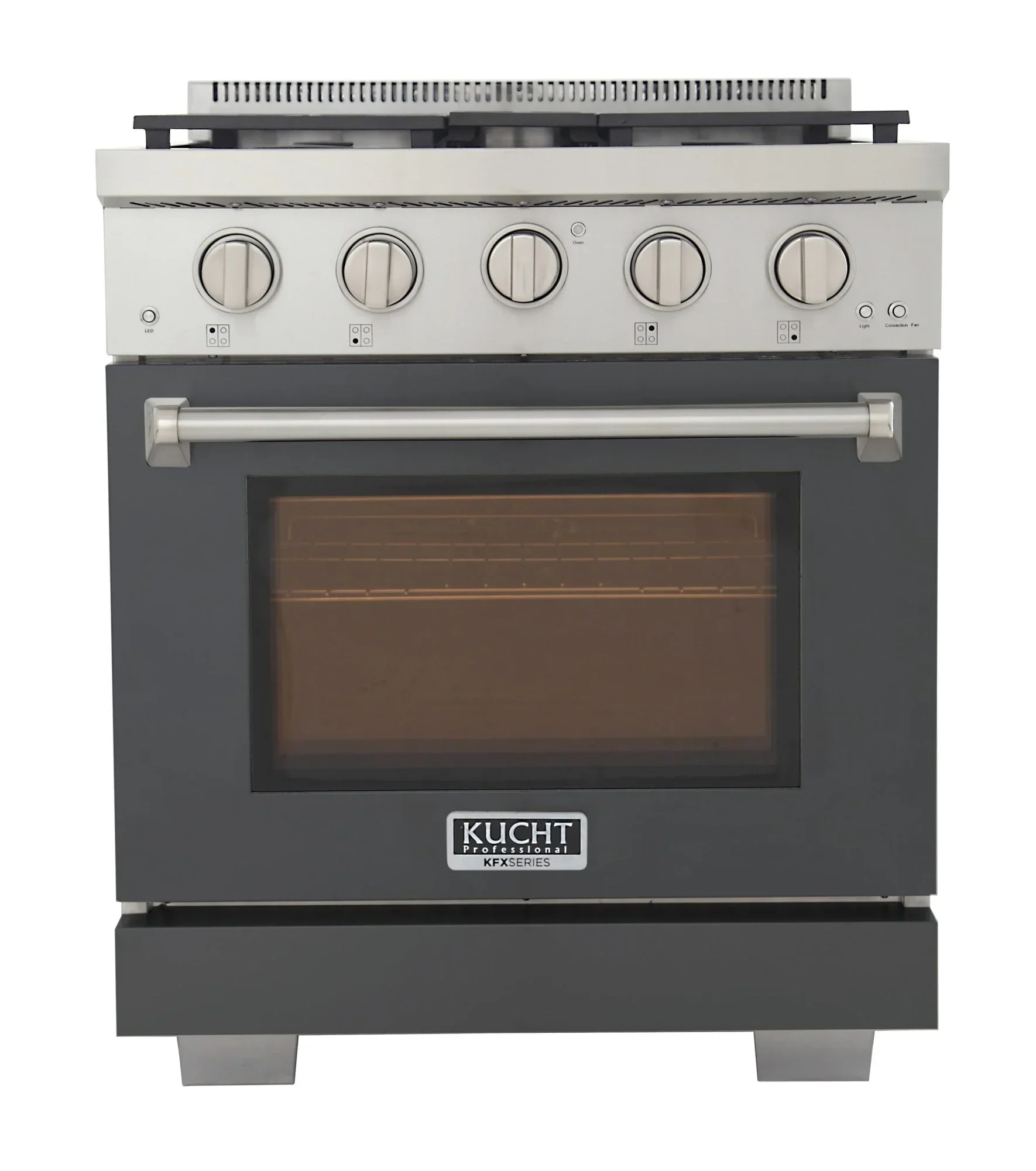 Kucht Professional 30-Inch 4.2 cu. ft. Propane Gas Range in Olive Green with Silver Accents (KFX300/LP-G)