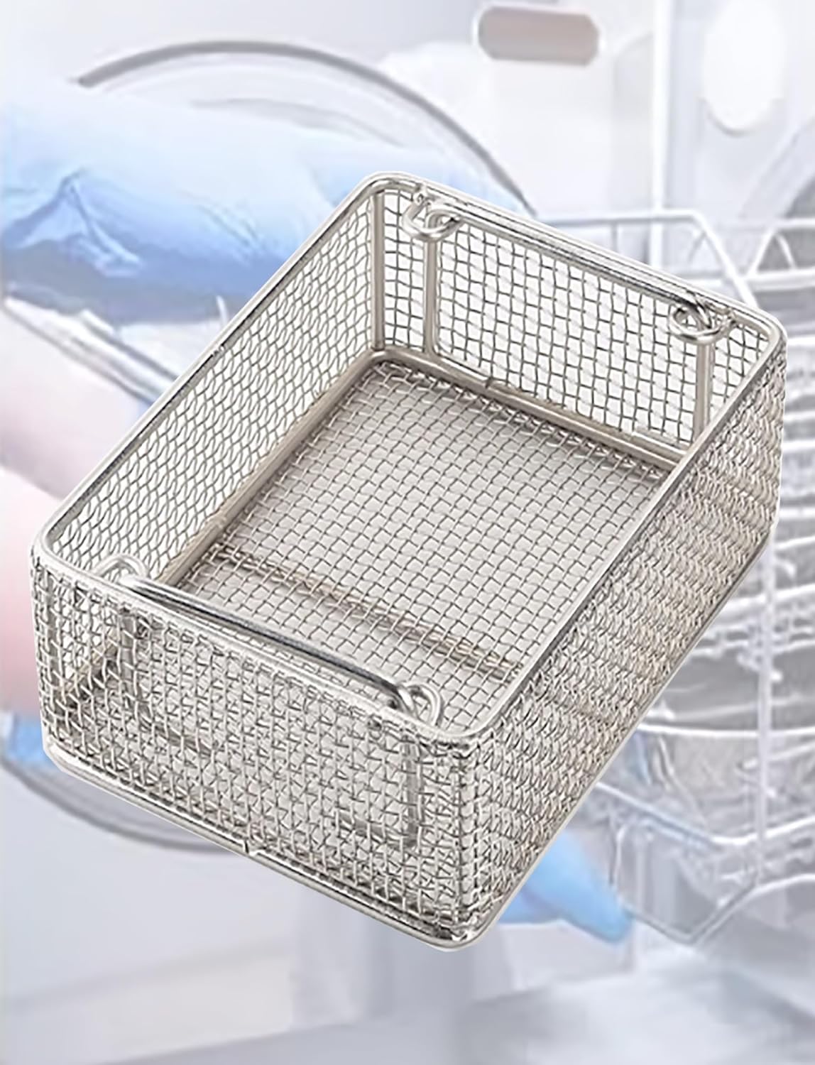 Surgical Instrument Cleaning Basket,304 Stainless Steel Medical Sterilization Tray, Medical Tray,for Hospitals,Dental Clinics, Medical Use(19.69x9.84x3.94in)