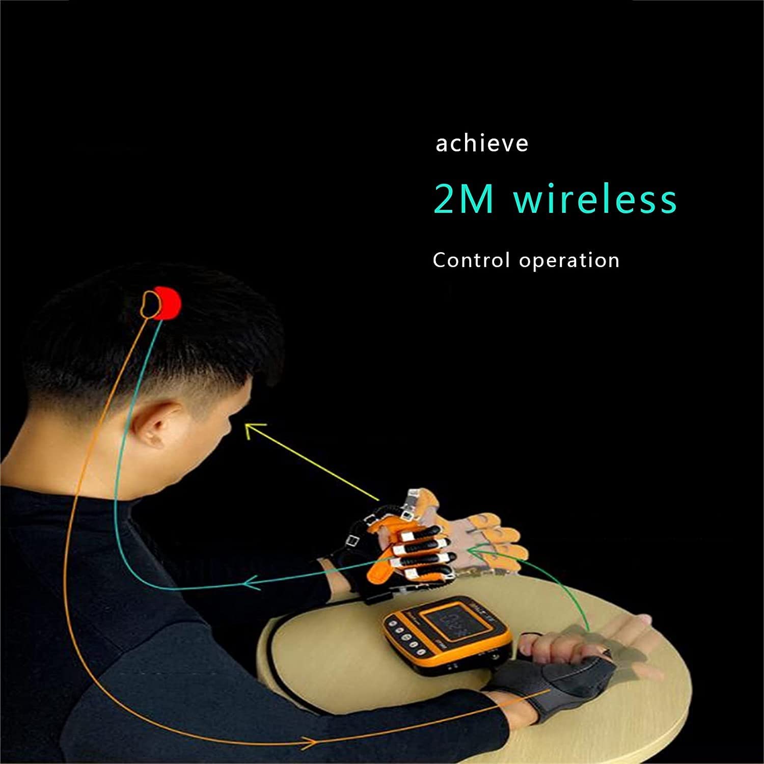 OMaju Fitness Equipment Rehabilitation Robot Pneumatic Hand Function Mirror Glove Stroke Wrist Brace Training Rehabilitation Equipment Finger Straightening Brace Guard Protector