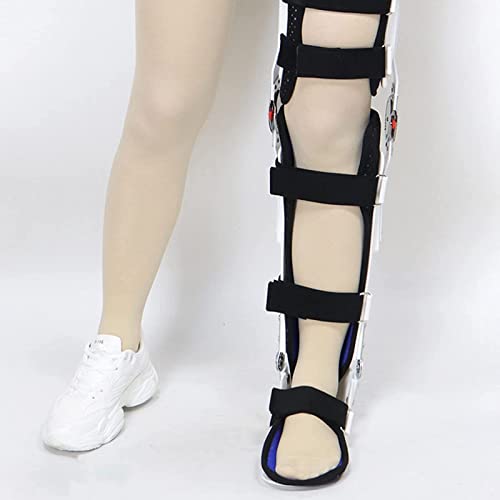 Orthosis Foot Drop,Adjustable Knee Brace Support Length Post Op Hinged Full Leg Knee Brace Universal Leg Size for Both Right and Left Knees Men Women,Left