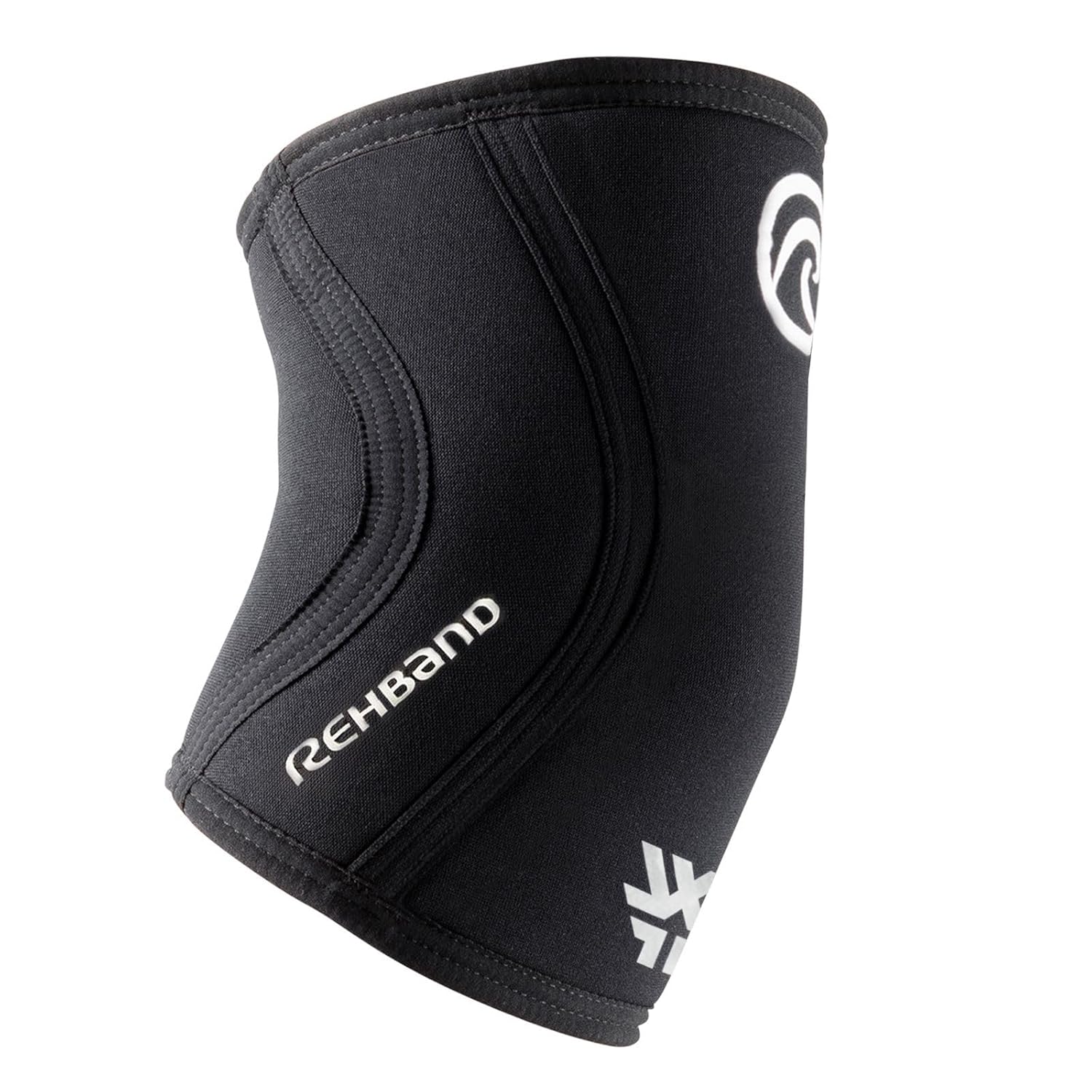 Rehband x World Fitness Project Elbow Compression Sleeve, 5mm Neoprene Elbow Sleeves for Weightlifting, Anatomical Design, WFP edition, Elbow Support Unisex, Colour:Black - 1 Pair, Size:Medium