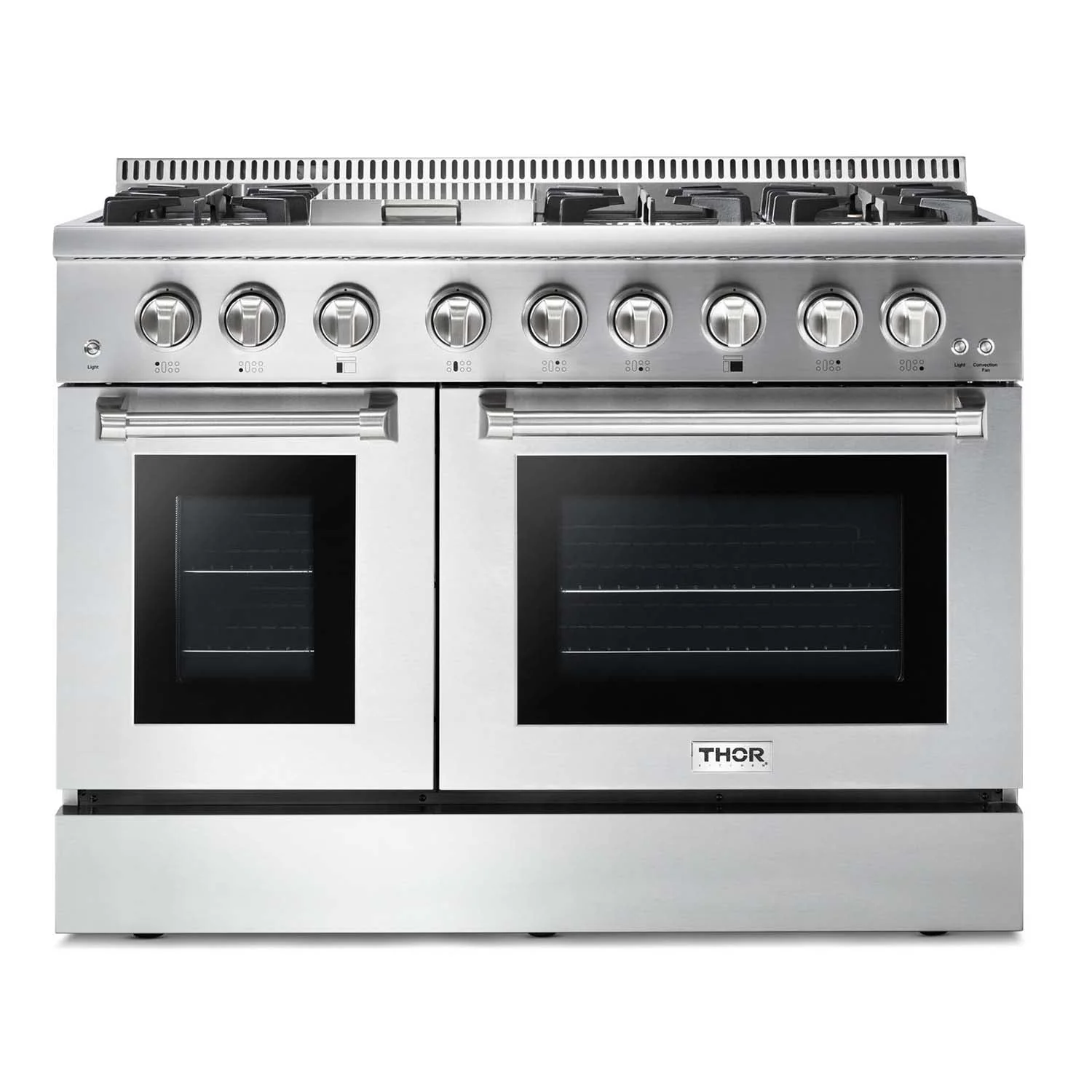 Thor Kitchen 48-Inch Dual Fuel Range with Propane Gas Cooktop and 6.7 cu. ft. Electric Oven in Stainless Steel (HRD4803ULP)