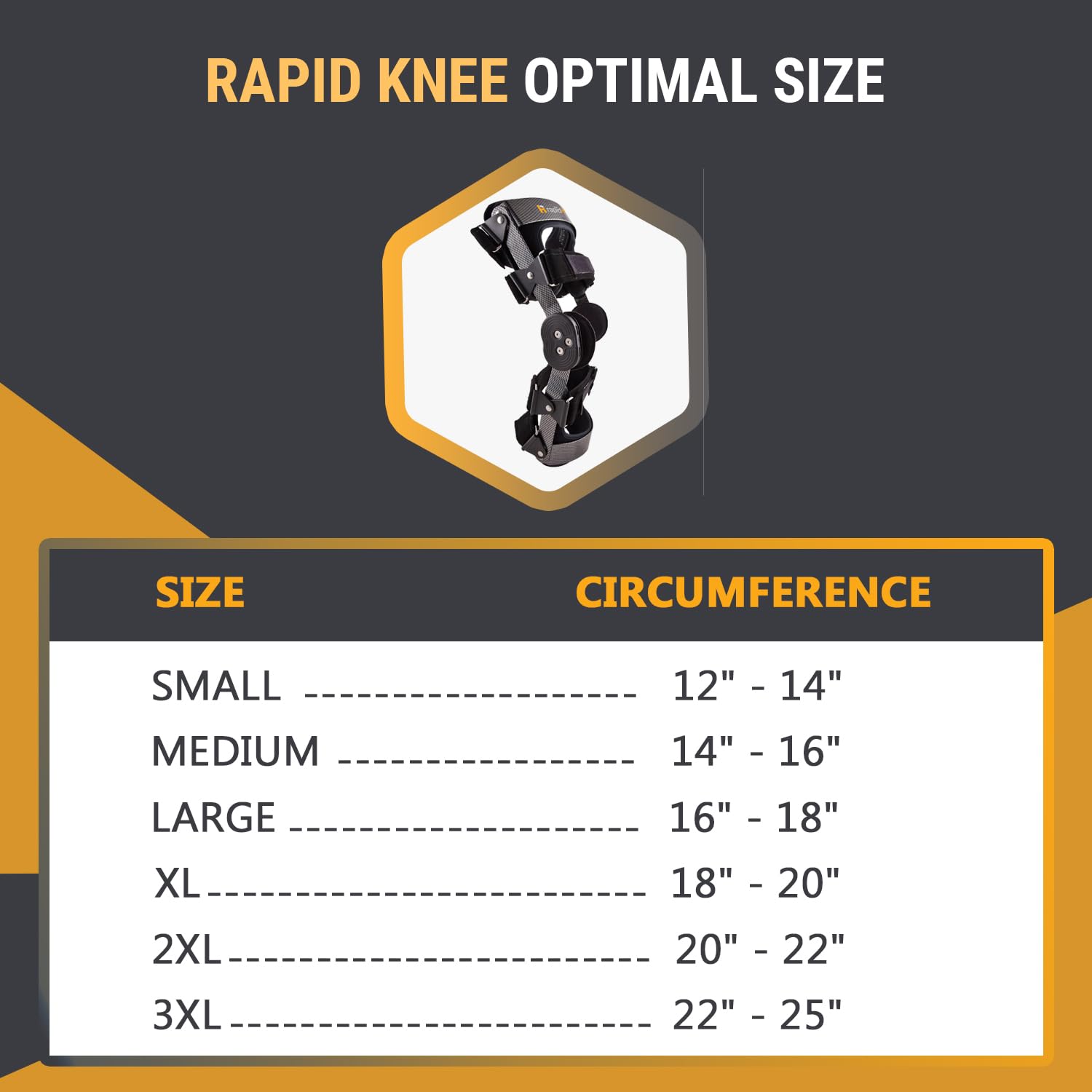 Rapid Knee 200 (Rigid Wrap-on Knee Brace) -XL