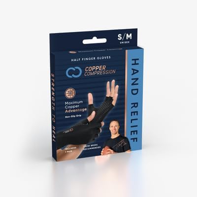 Cop​per Compression Arthritis Gloves Size Small/Medium 1.0 ea (Pack of 6)