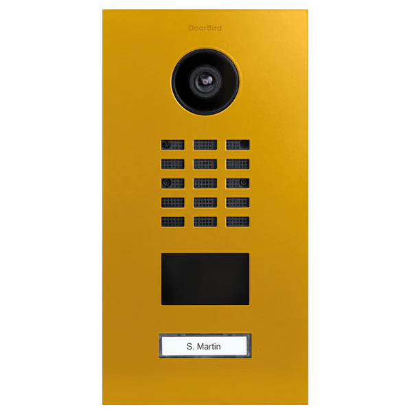 DoorBird D2101V IP Video Door Station, 1 Call Button in Golden Yellow, RAL 1004
