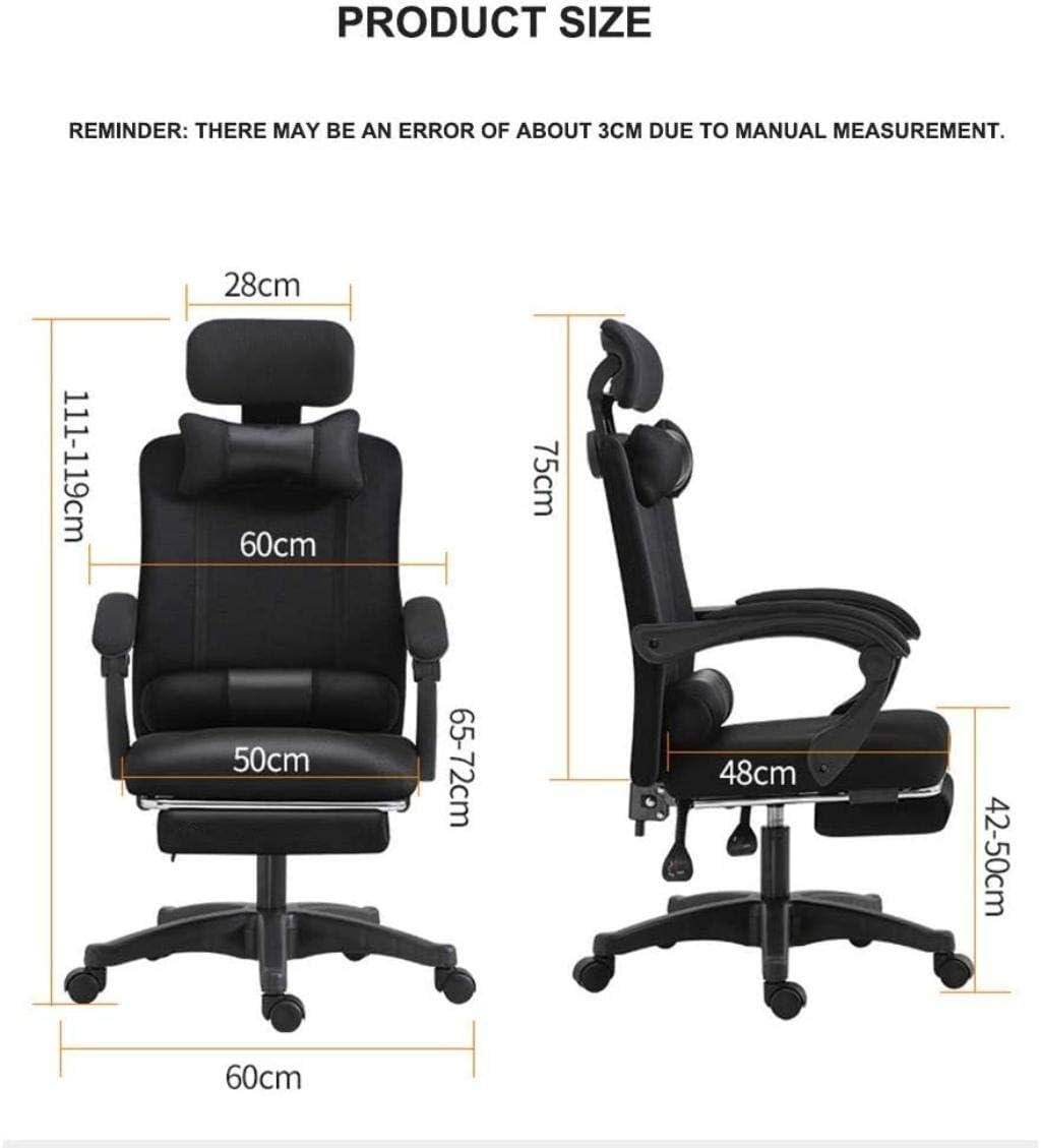 Office Chair Gaming Chair, Office Chair with Arms, Reclining Leather Computer Chair Swivel Office Chair with Footrest, Adjustable Headrest and Lumbar Support,Gray-Medium