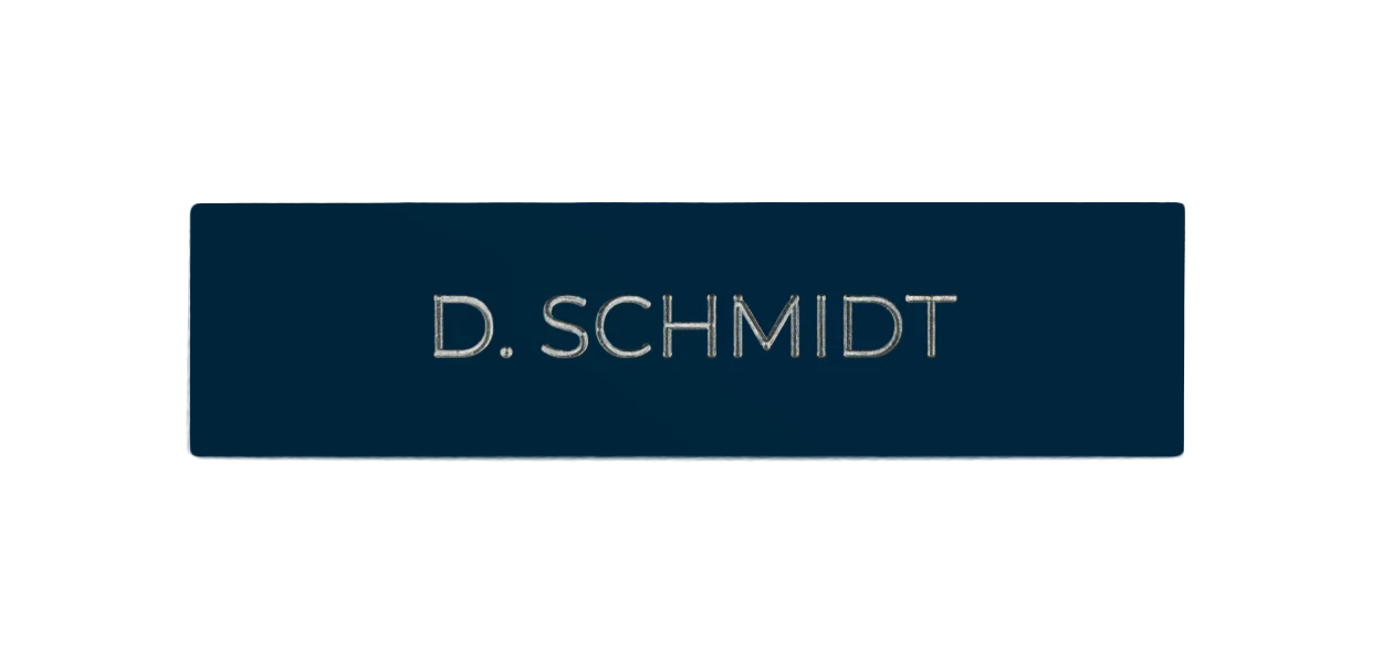 DoorBird Nameplate for One Call Button D21X  in Cobalt Blue, RAL 5013 - Individual Engraving