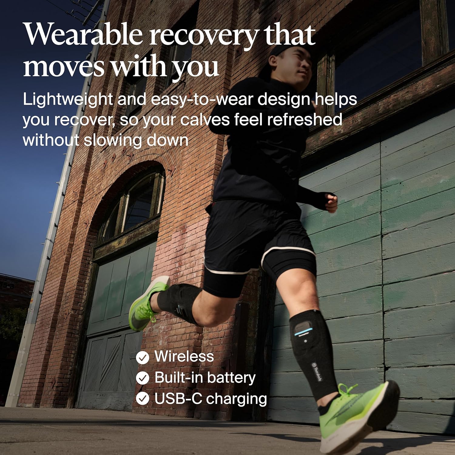 Therabody RecoveryPulse Calf - Compression and Vibration Sleeve for On The Go Relief, Reduce Soreness and Pain in Lower Legs, Increase Flexibility (Extra Large)