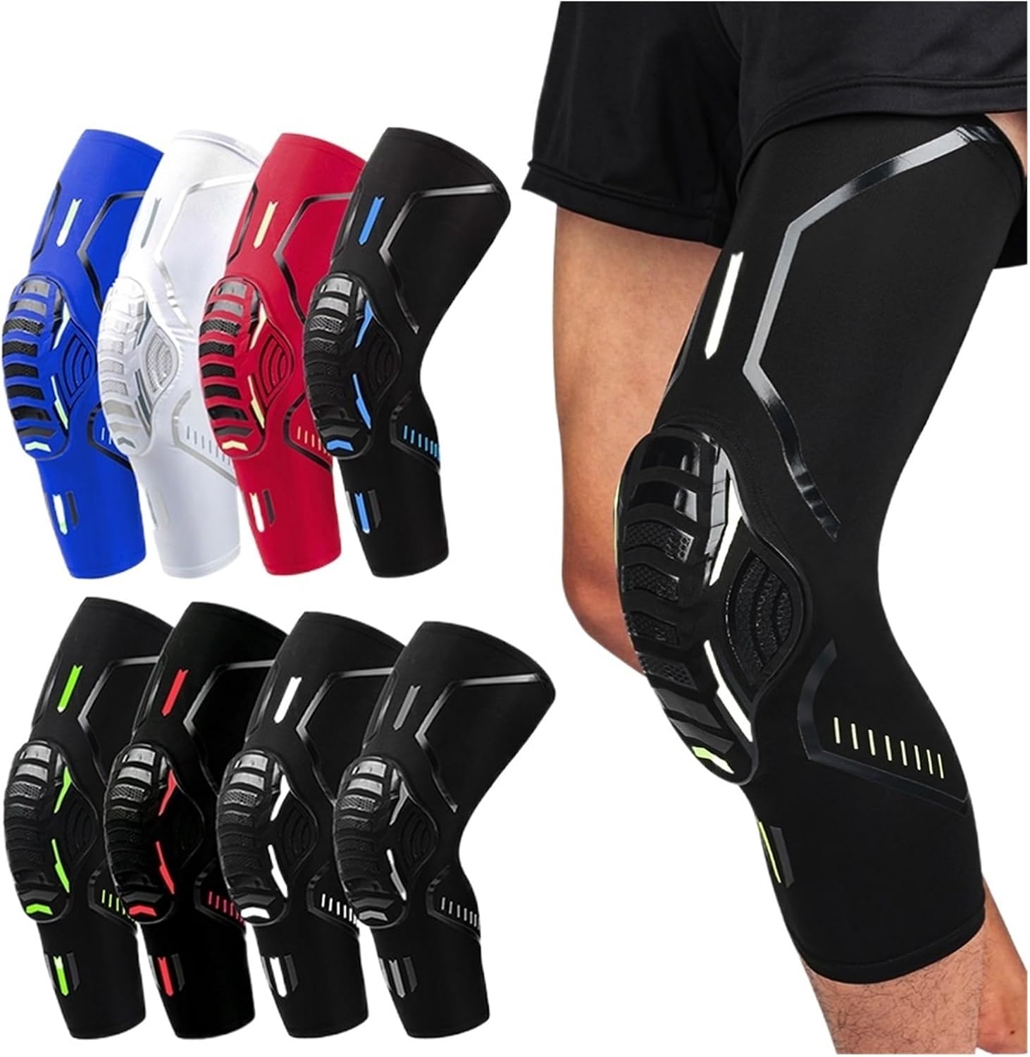 1Pair Sports Crashproof Knee Support Pad Elbow Brace Arm Leg Compression Sleeves Outdoor Basketball Football Bicycle